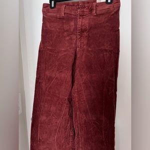 Wide leg high rise corduroy pants